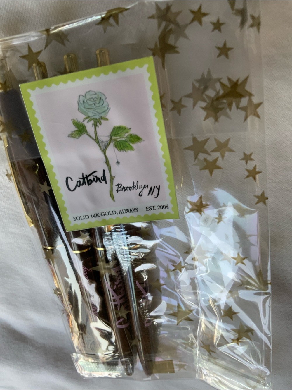 FOUR Catbird “Jewelry as Poetry” ballpoint pens CATBIRD PENS SET OF THREE